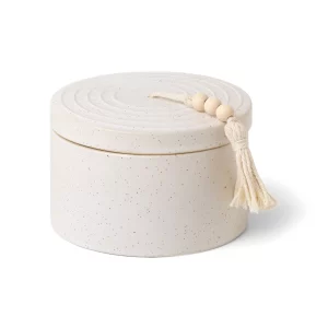 Cypress & Fir Ceramic Candle with Lid - White